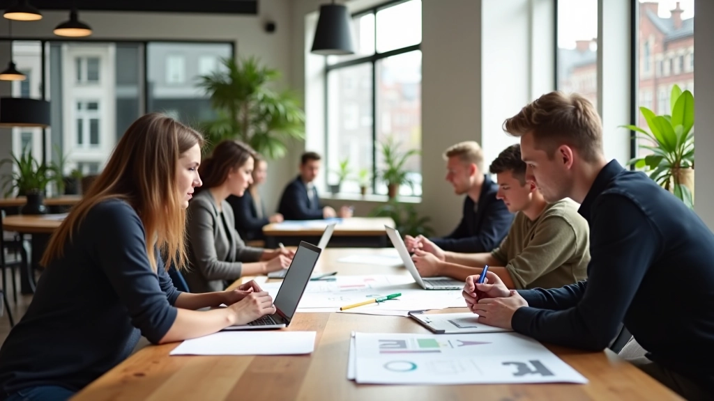 Startup team working op MVP design in Amsterdam office