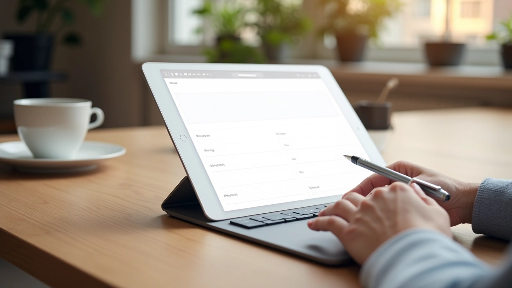 Low-fidelity wireframe prototype op tablet scherm met handgeschreven aantekeningen erbij