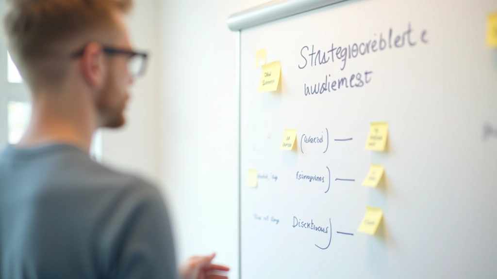 Whiteboard met gestileerde notities over doelgroep analyse en strategie